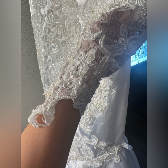 COPY - Vintage classy extremely gorgeous sparkly wedding dress size m - Picture 12 of 17
